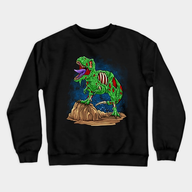 Zombie Dinosaur Crewneck Sweatshirt by BDAZ